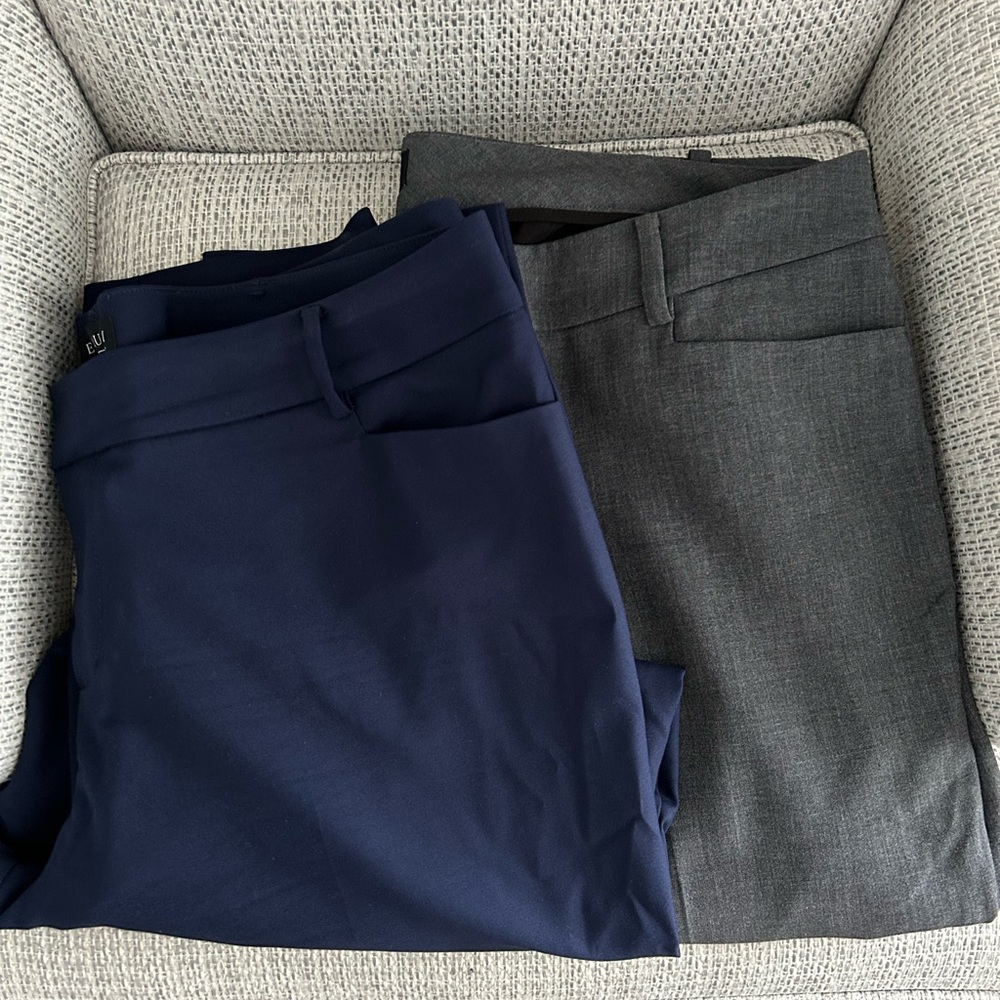 Two pairs Eloquii Kady pants - navy and gray, size 20L
